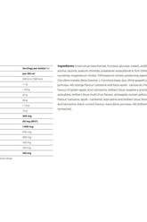 Ingredient and nutritional information for Amix Champion Sports Fuel syrup per 100 ml serving.